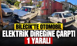 Bilecik'te Otomobil elektrik direğine çarptı: 1 yaralı