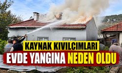 Kaynak kıvılcımları evde yangına neden oldu