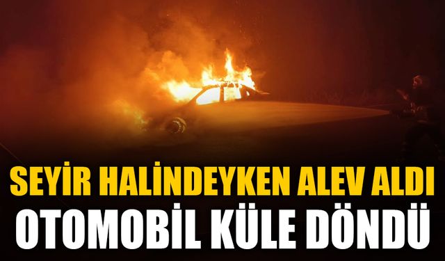 SEYİR HALİNDEYKEN ALEV ALDI, OTOMOBİL KÜLE DÖNDÜ