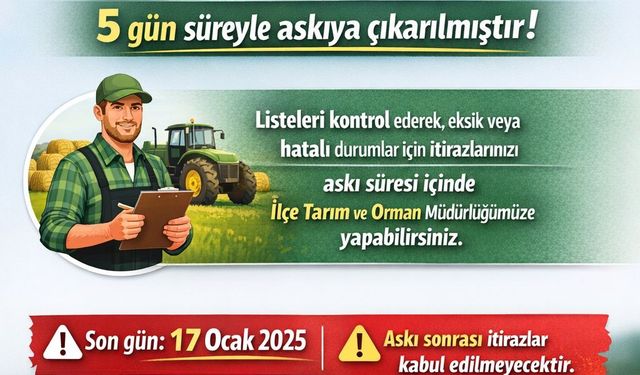 Üreticiler dikkat: Askıya çıktı
