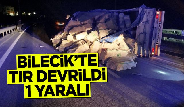 Bilecik’te Tır Devrildi: 1 yaralı