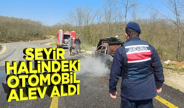 Seyir Halindeki Otomobil Alev Aldı