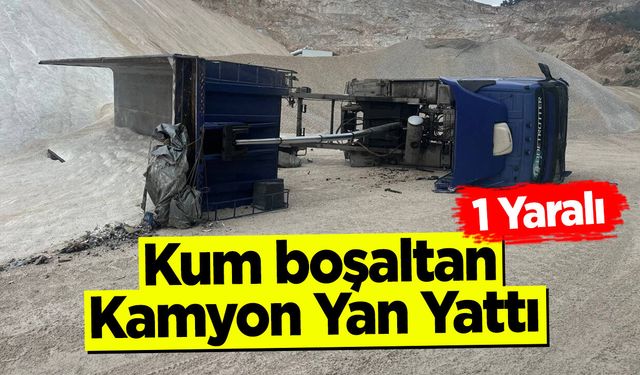 Bilecik'te Kamyon Yan Yattı, Sürücü Yaralandı