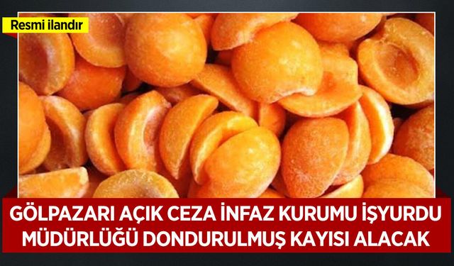 GÖLPAZARI AÇIK CEZA İNFAZ KURUMU İŞYURDU MÜDÜRLÜĞÜ DONDURULMUŞ KAYISI ALACAK