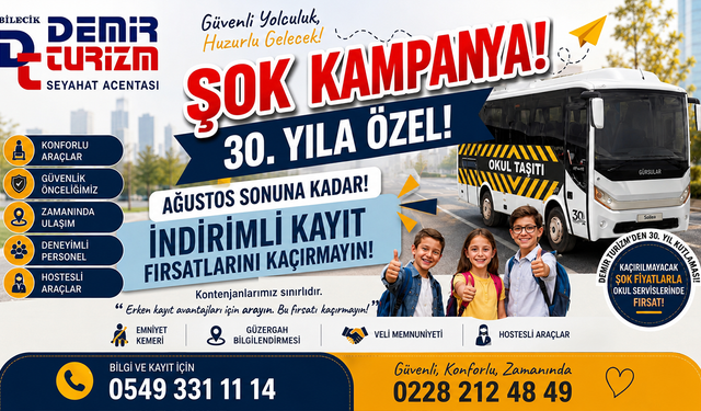 Demir Turizm’den 30. yıla özel öğrenci servisi kampanyası