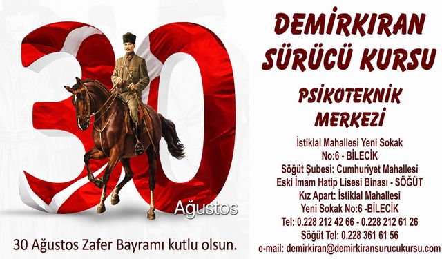 Demirkıran 30 Ağustos Kutlama Mesajı