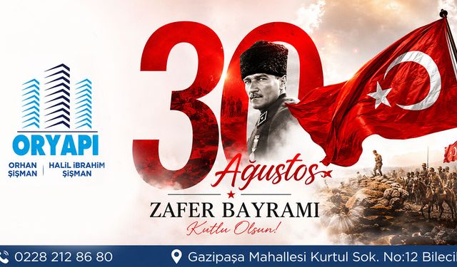 OR Yapı 30 Ağustos Kutlama Mesajı