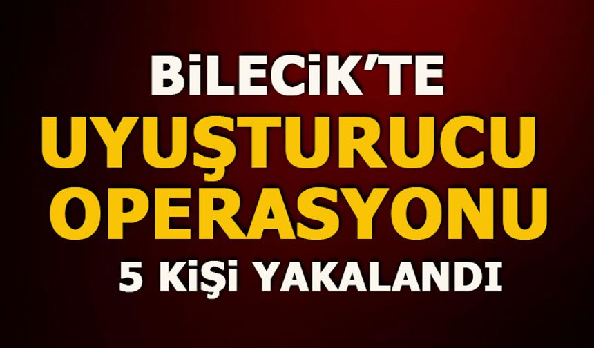 BİLECİK'TE DÜZENLENEN UYUŞTURUCU OPERASYONUNDA 5 KİŞİ YAKALANDI