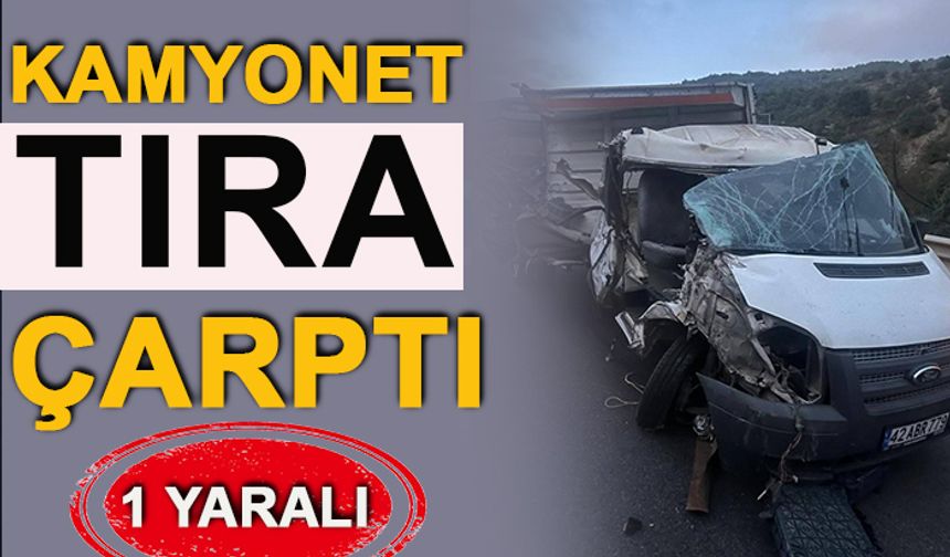 KAMYONET TIRA ÇARPTI: 1 YARALI