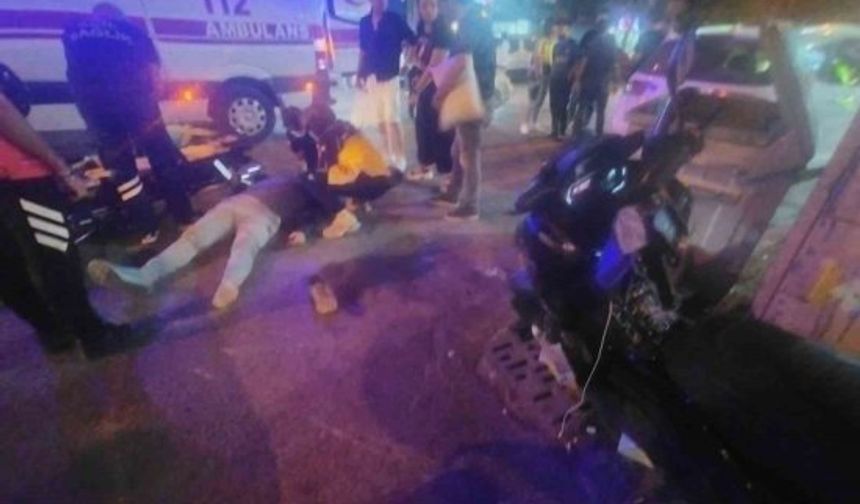 Kent merkezinde korkutan motosiklet kazası