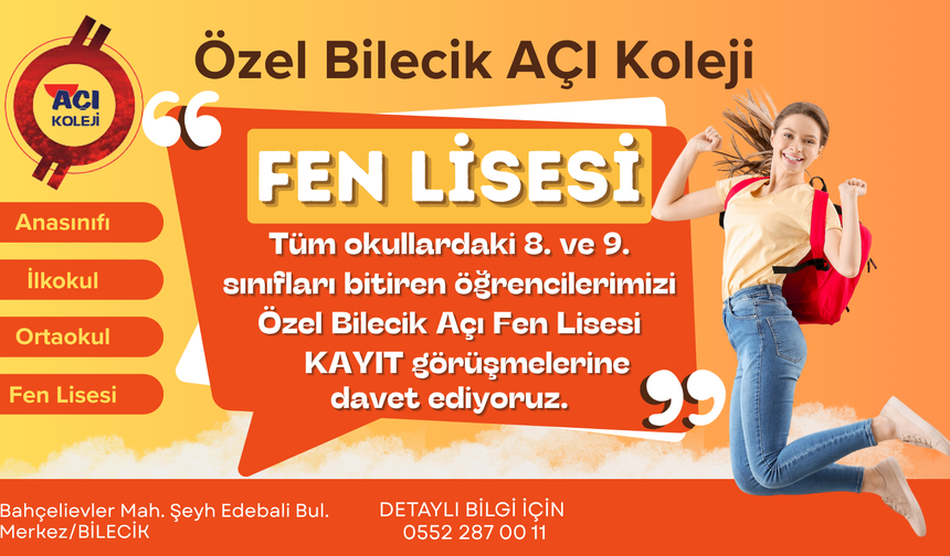 AÇI KOLEJİ FEN LİSESİ KAYITLARI BAŞLADI