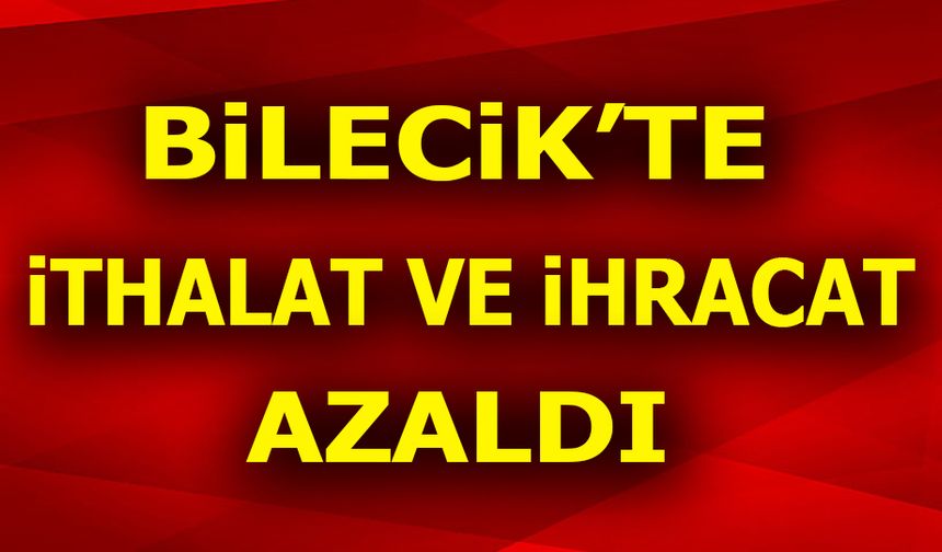 BİLECİK'TE İTHALAT VE İHRACAT AZALDI