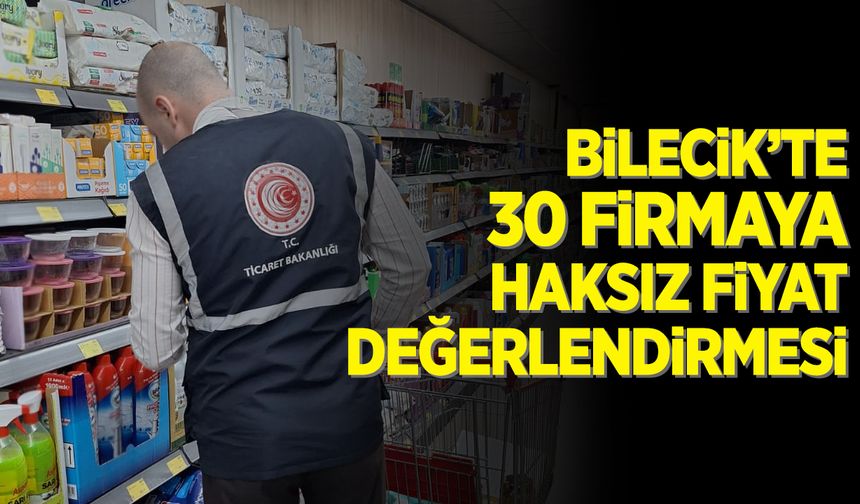 Bilecik'te 30 firma Haksız Fiyat Değerlendirmesi