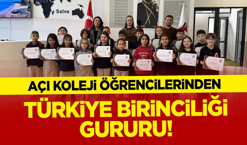 Açı Koleji Öğrencilerinden Türkiye Birinciliği Gururu!