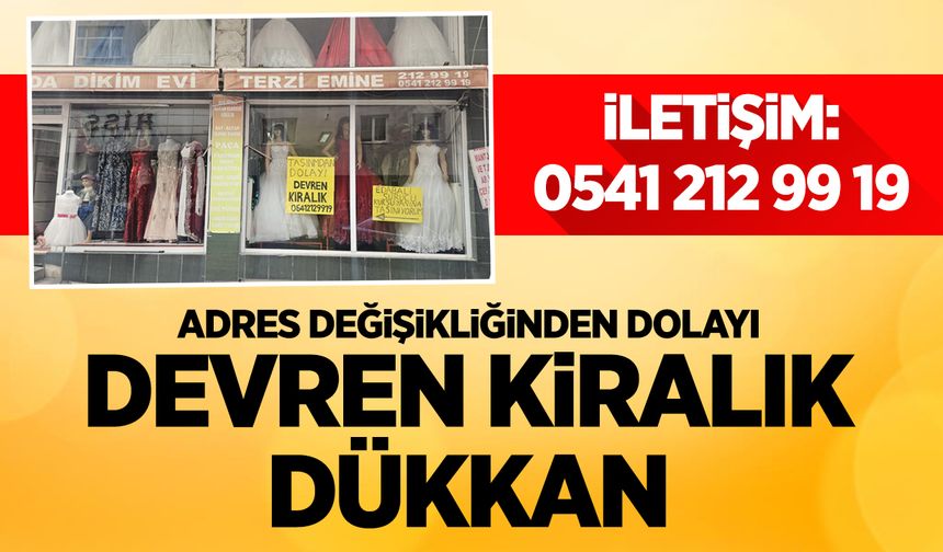 Bilecik'te adres değişikliğinden dolayı devren kiralık dükkan