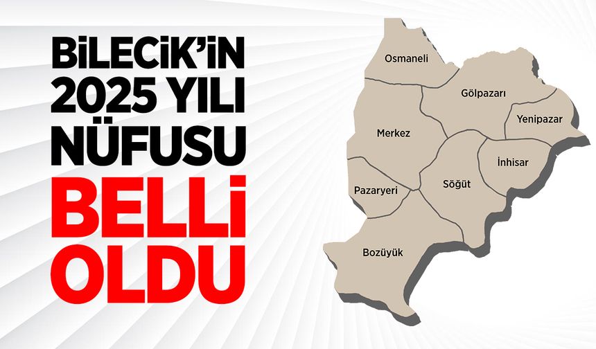 Bilecik'in 2025 yılı nüfusu belli oldu