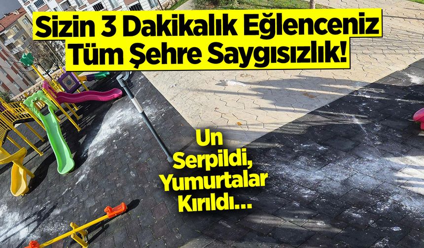 Altan Atar Parkı Çileye Döndü: Un Serpildi, Yumurtalar Kırıldı....