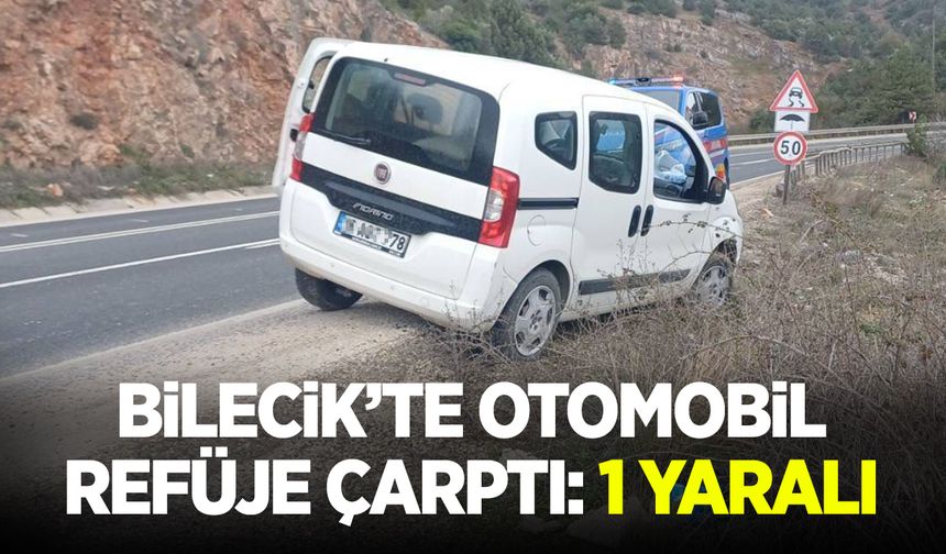 Otomobil Refüje Çarptı: 1 Yaralı