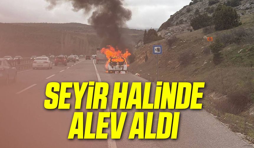 Seyir Halindeki Otomobil Alev Aldı