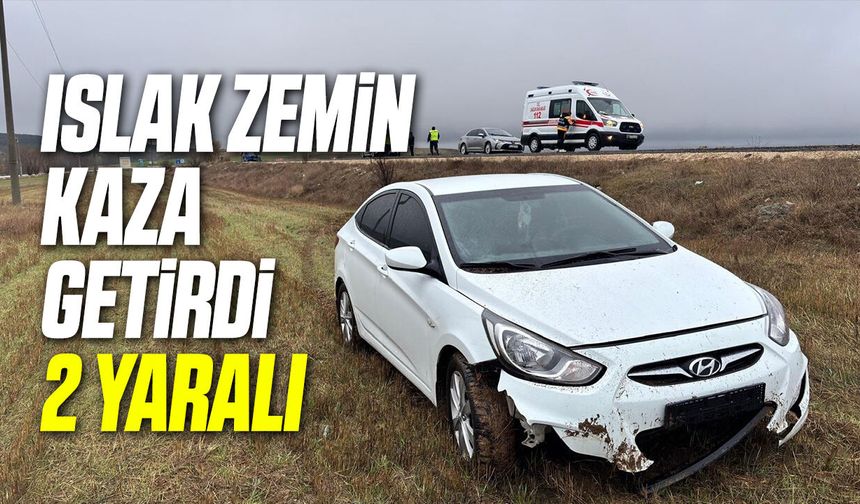 Islak Zemin Kaza Getirdi: 2 Yaralı