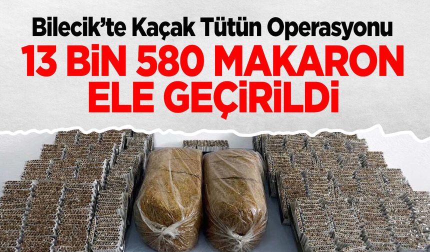 Bilecik'te Kaçak Tütün Operasyonu: 13 Bin 580 Makaron Ele Geçirildi