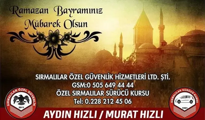 SIRMALILAR SÜRÜCÜ KURSU RAMAZAN BAYRAMI TEBRİĞİ