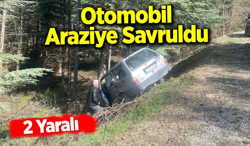 Otomobil araziye savruldu: 2 yaralı
