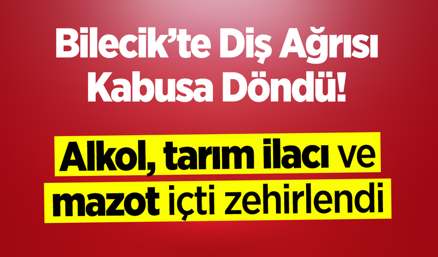 Bilecik'te Diş Ağrısı Kabusa Döndü: alkol, tarım ilacı ve mazot içti...
