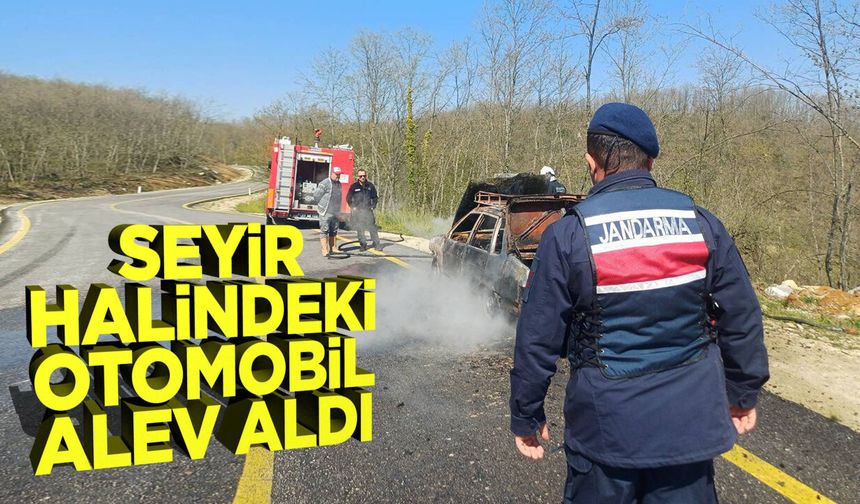 Seyir Halindeki Otomobil Alev Aldı