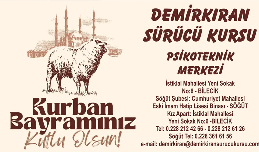 DEMİRKIRAN SÜRÜCÜ KURSU KURBAN BAYRAMI TEBRİĞİ