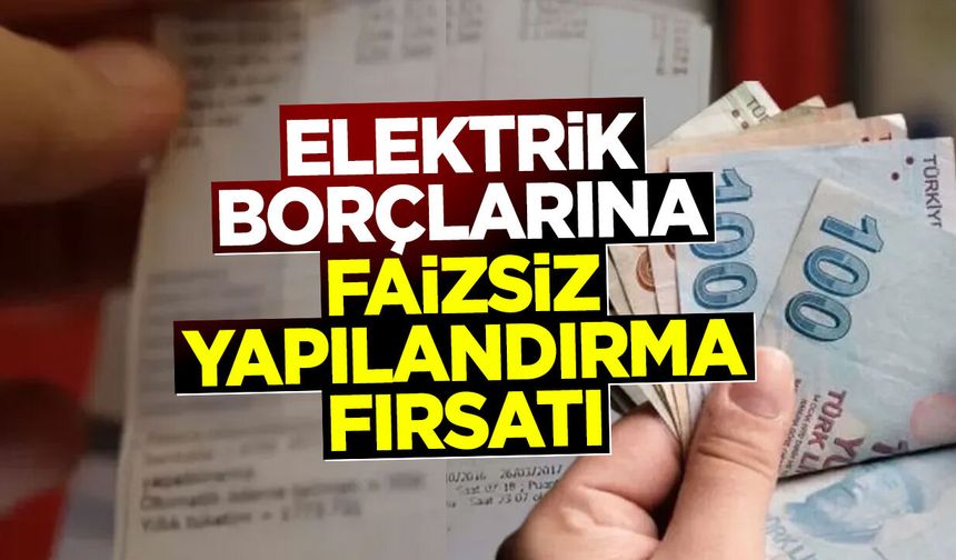 Elektrik borçlarına faizsiz yapılandırma fırsatı