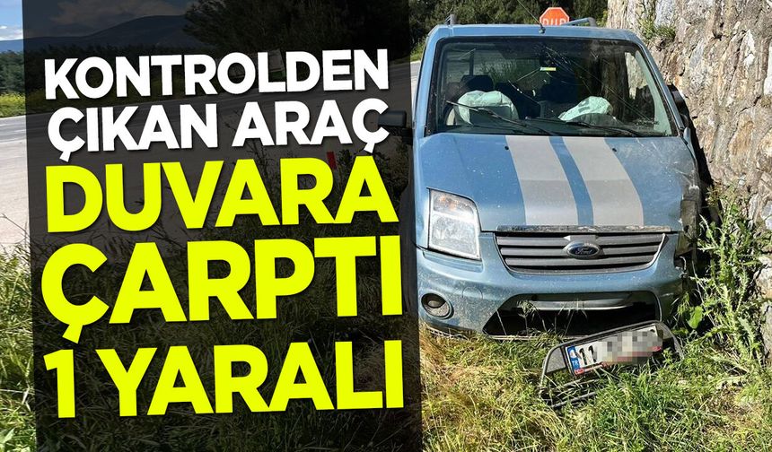 Bilecik'te Kontrolden Çıkan Araç Duvara Çarptı: 1 yaralı