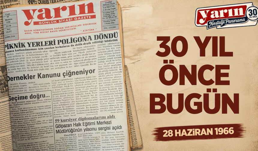 Bilecik’te 30 Yıl Önce Bugün: 28 Haziran 1996 Yarın Gazetesi Manşetleri