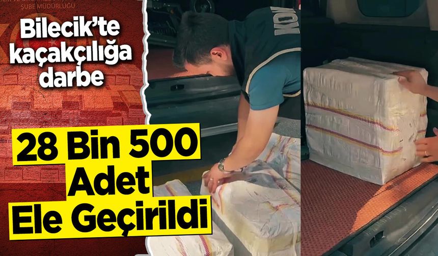 Bilecik'te kaçakçılığa darbe: 28 Bin 500 Adet Ele Geçirildi