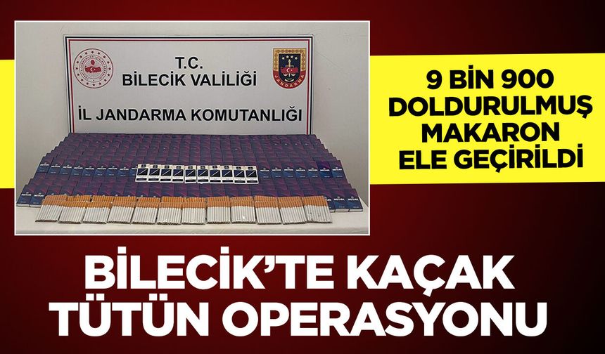 BİLECİK’TE KAÇAK TÜTÜN OPERASYONU