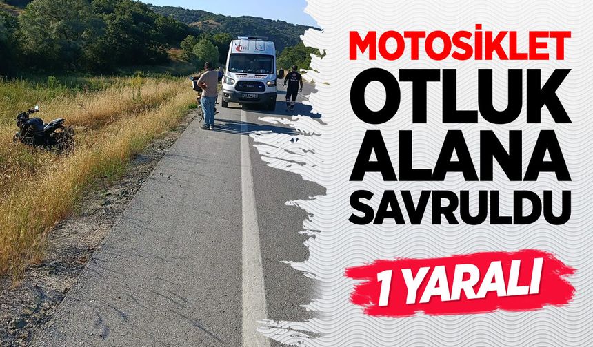 Motosiklet Otluk Alana Savruldu