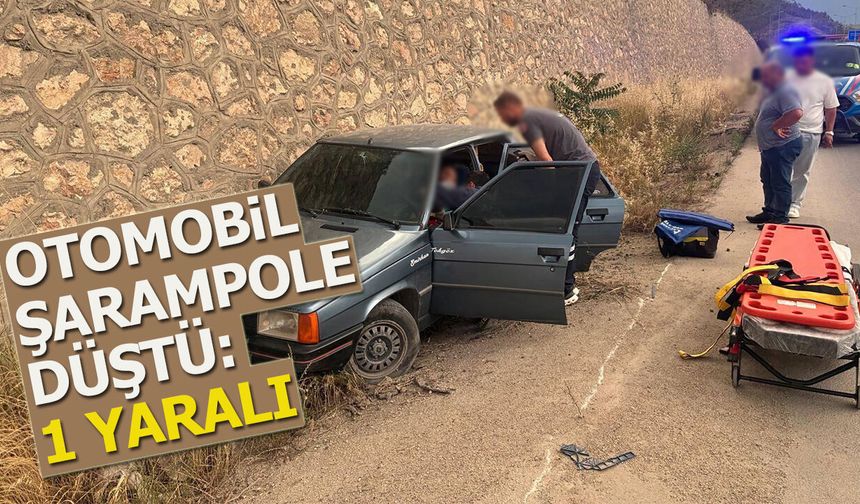 Otomobil şarampole düştü: 1 yaralı