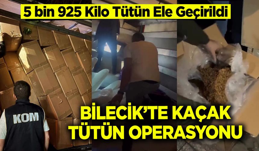 Bilecik'te Kaçak Tütün Operasyonu