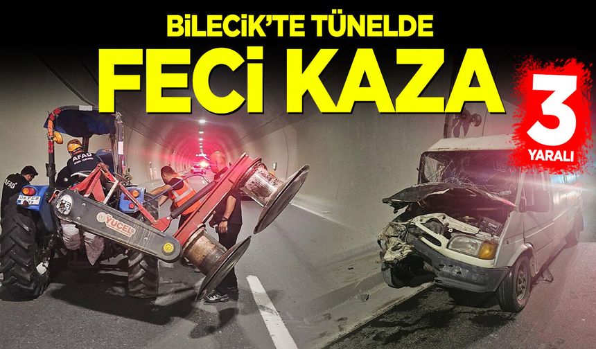 Bilecik'te tünelde feci kaza: 3 Yaralı