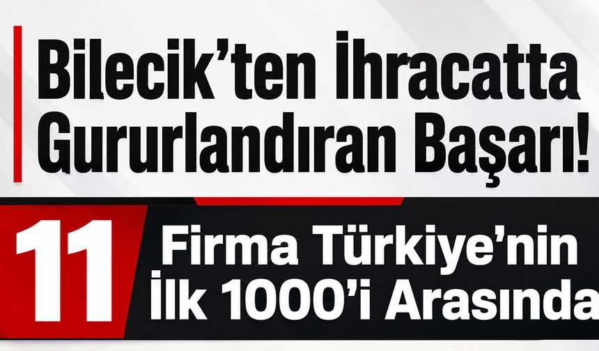 Bilecik'ten İhracatta Gururlandıran Başarı!