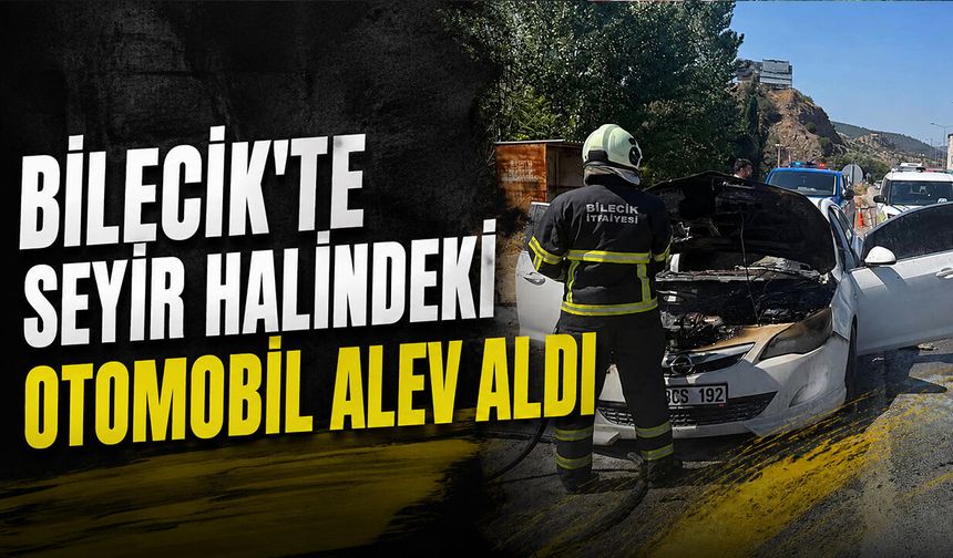 Bilecik'te Seyir Halindeki Otomobil Alev Aldı