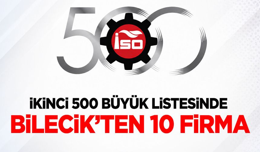 İSO İkinci 500 büyük listesinde Bilecik’ten 10 firma