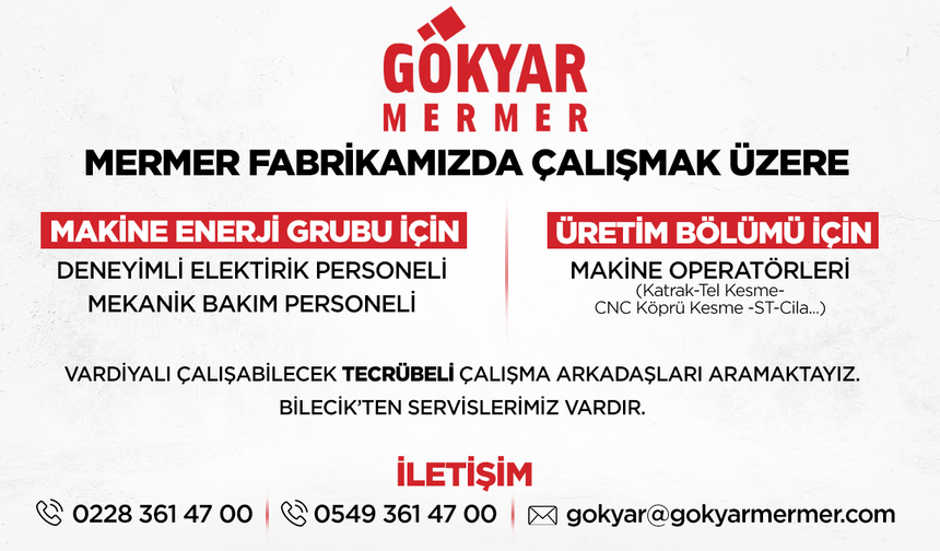 GÖKYAR MERMER ELEMAN İLANI
