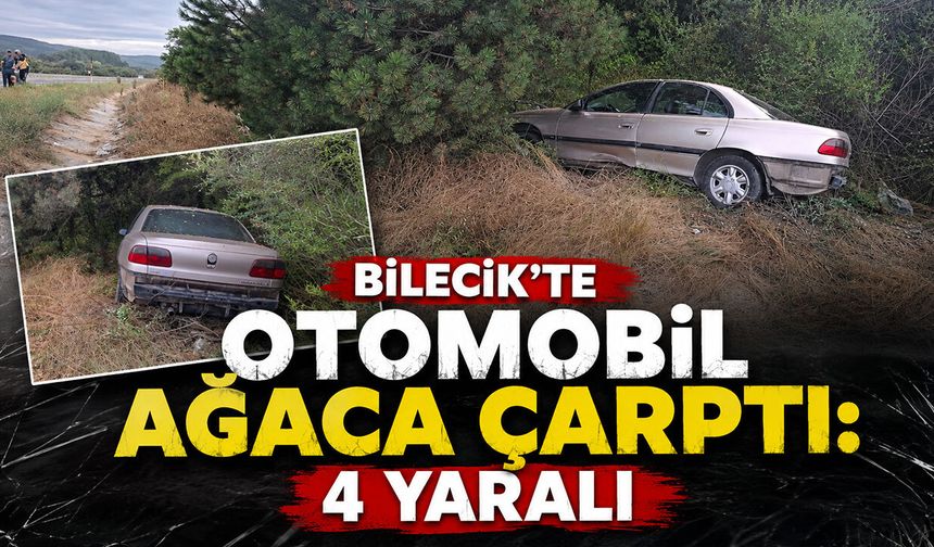 Bilecik'te Otomobil Ağaca Çarptı: 4 Yaralı