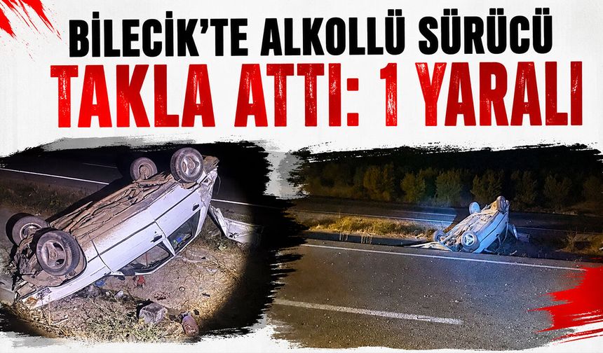Bilecik’te Alkollü Sürücü Takla Attı: 1 Yaralı