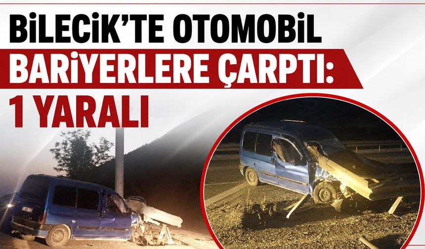 Otomobil Bariyerlere Çarptı: 1 Yaralı