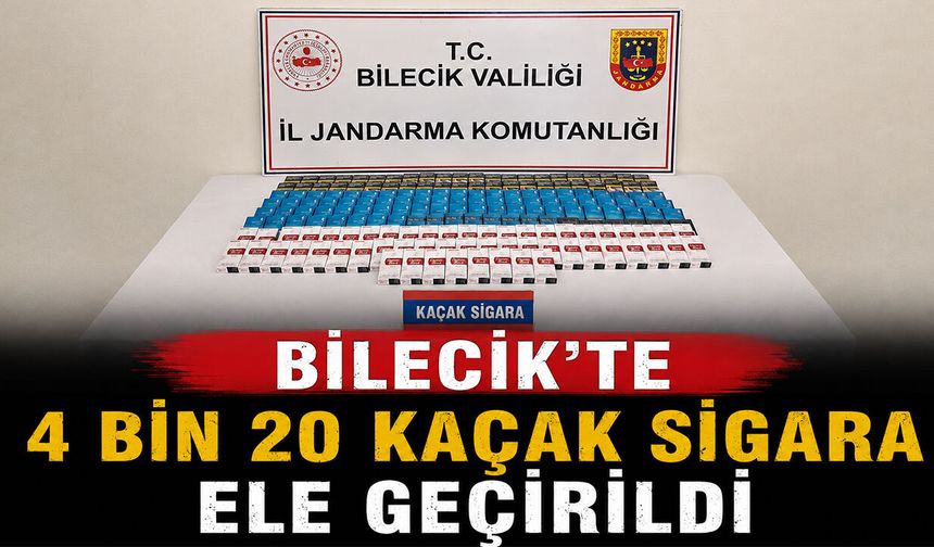 Bilecik'te 4 bin 20 kaçak sigara ele geçirildi