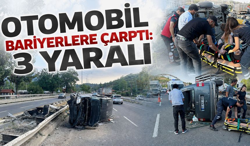 Bilecik'te Otomobil bariyerlere çarptı: 3 yaralı
