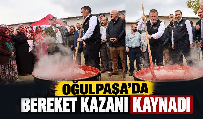 Oğulpaşa’da Bereket Kazanı Kaynadı, Vali Sözer de Başına Geçti