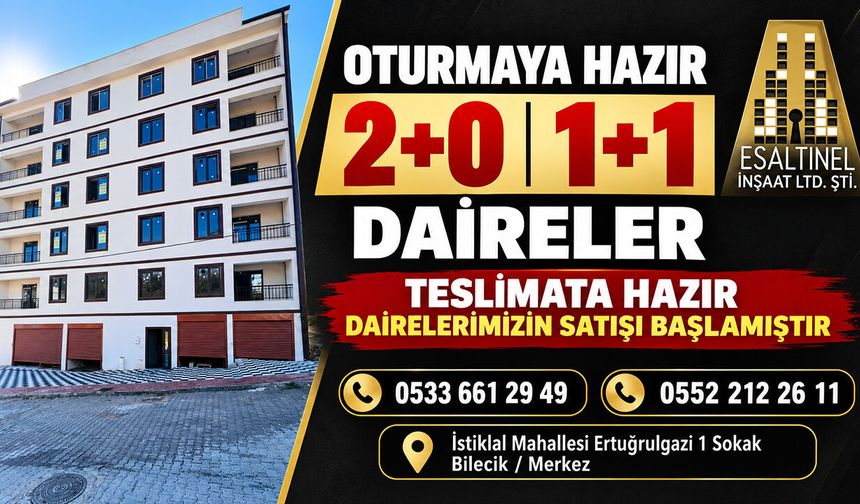 Oturmaya hazır 2+0 1+1 daireler